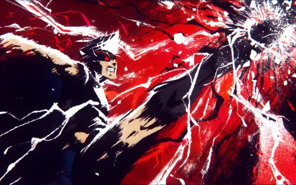 Dynamic 4K Ultra HD anime wallpaper featuring Shidou Ryusei from Blue Lock, captured mid-action with intense energy and vibrant red and black tones.