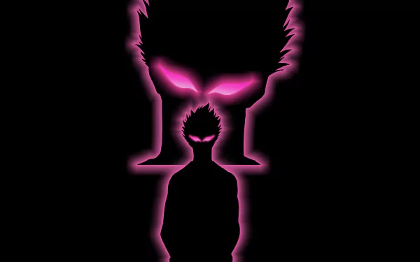 Silhouetted Shidou Ryusei from Blue Lock in glowing pink outline with intense eyes behind, rendered in 8K Ultra HD for anime-themed PC desktop wallpaper.