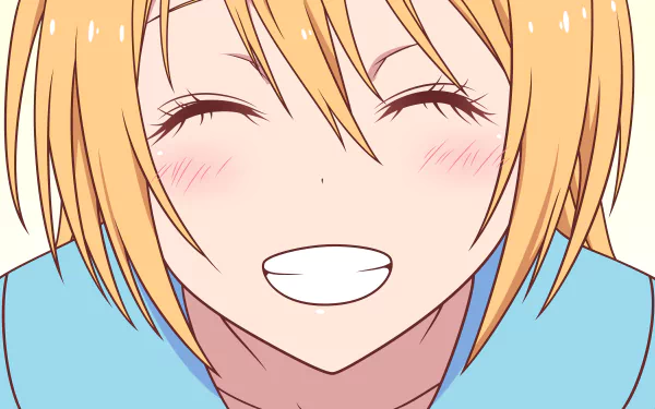 HD desktop wallpaper of Chitoge Kirisaki from the anime Nisekoi, featuring a close-up of her bright, cheerful smile.