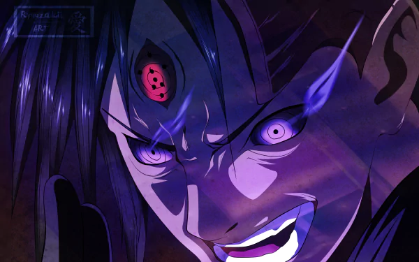 Close-up of Madara Uchiha with glowing eyes and intense expression from Naruto, rendered in 4K Ultra HD as a striking PC desktop wallpaper.