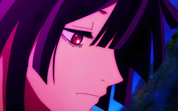 Close-up of a pensive anime character from Hell's Paradise in vibrant colors, rendered in 8K Ultra HD for a PC desktop wallpaper background.