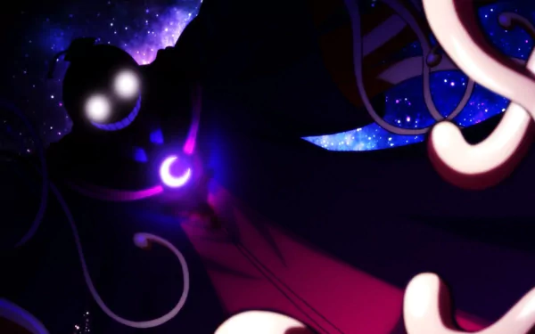 HD desktop wallpaper featuring Koro-sensei from the anime Assassination Classroom against a cosmic background.