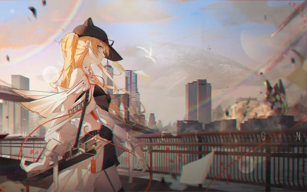 Asuka Langley Sohryu from Neon Genesis Evangelion stands against an urban cityscape in this 4K Ultra HD anime desktop wallpaper.
