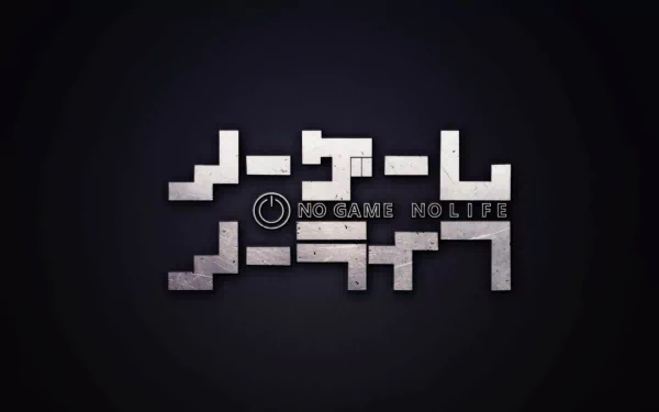 HD desktop wallpaper and background featuring the No Game No Life logo in stylized Japanese characters on a dark gradient background.