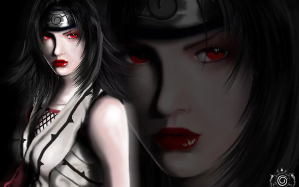 HD desktop wallpaper featuring Kurenai Yūhi from Naruto, with black hair and red eyes.