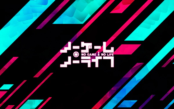 HD desktop wallpaper and background featuring colorful geometric patterns and the title No Game No Life from the anime No Game No Life.