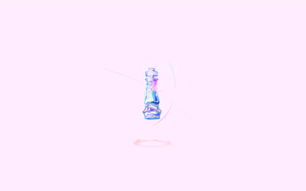 HD desktop wallpaper featuring a minimalist anime-style chess piece inspired by No Game No Life: Zero with a pastel background.