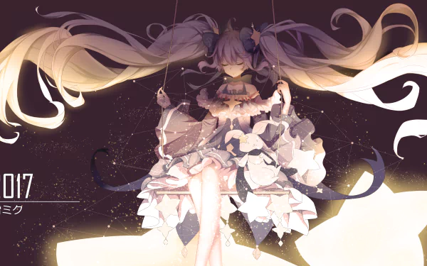 A 4K Ultra HD PC desktop wallpaper featuring Hatsune Miku, a popular anime-style Vocaloid character with flowing twin tails and an elaborate dress.