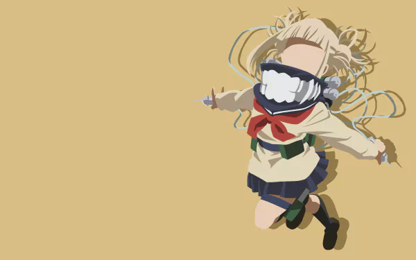 Himiko Toga from My Hero Academia in a dynamic pose, featured in a 4K Ultra HD anime-themed PC desktop wallpaper and background.