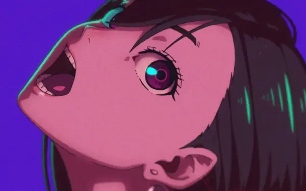 HD anime desktop wallpaper featuring Momo Ayase from Dandadan with vibrant colors and expressive detail.