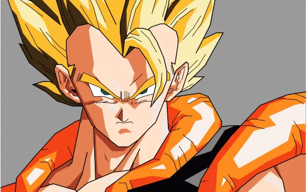 HD desktop wallpaper featuring Gogeta in Super Saiyan form from the anime Dragon Ball Z, showcasing the character's intense expression and detailed art style.