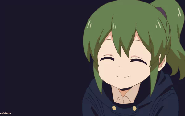 Anime-style 4K Ultra HD wallpaper featuring Futaba Igarashi from My Senpai is Annoying with a cheerful expression against a dark background.