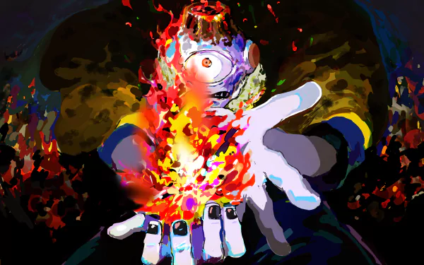 Jogo from Jujutsu Kaisen unleashing fiery power, captured in vibrant anime style as a 4K Ultra HD PC desktop wallpaper and background.