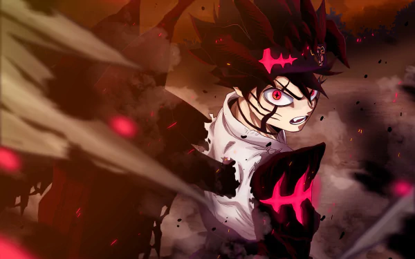 Asta from Black Clover displays intense determination in this stunning 4K Ultra HD wallpaper, capturing the dynamic energy of the anime's action-packed scenes.