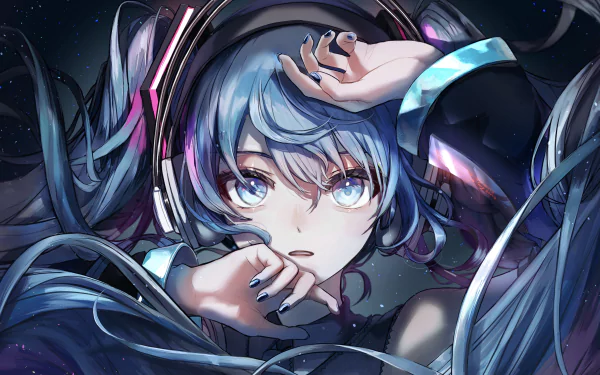 Detailed 4K Ultra HD PC desktop wallpaper featuring Hatsune Miku from Vocaloid, showcasing vibrant anime-style art with dynamic lighting and expressive character design.