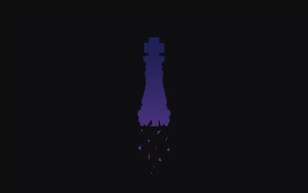 HD desktop wallpaper and background featuring a dark silhouette of a chess piece with a purple gradient, inspired by the anime No Game No Life.