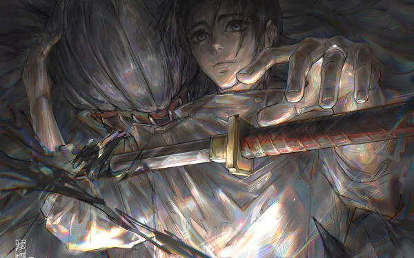 4K Ultra HD anime wallpaper featuring Yuta Okkotsu from Jujutsu Kaisen 0, holding a sword with a dark, intense background for PC desktop.