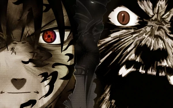 HD desktop wallpaper featuring anime characters Naruto Uzumaki and Sasuke Uchiha with intense expressions. Tagged with Naruto Uzumaki, Sasuke Uchiha, Anime, Naruto.
