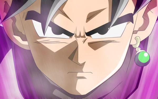 HD desktop wallpaper featuring Black Goku from Dragon Ball Super. Anime character close-up with an intense expression, highlighted by vibrant colors.