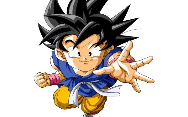 HD wallpaper featuring Goku from the anime Dragon Ball GT, displaying dynamic energy with an outstretched hand against a black background.